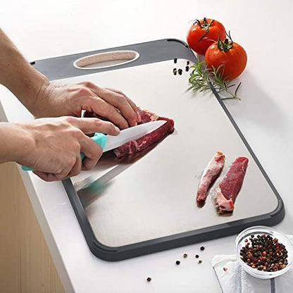 Stainless Steel & Rice Husk Cutting Board